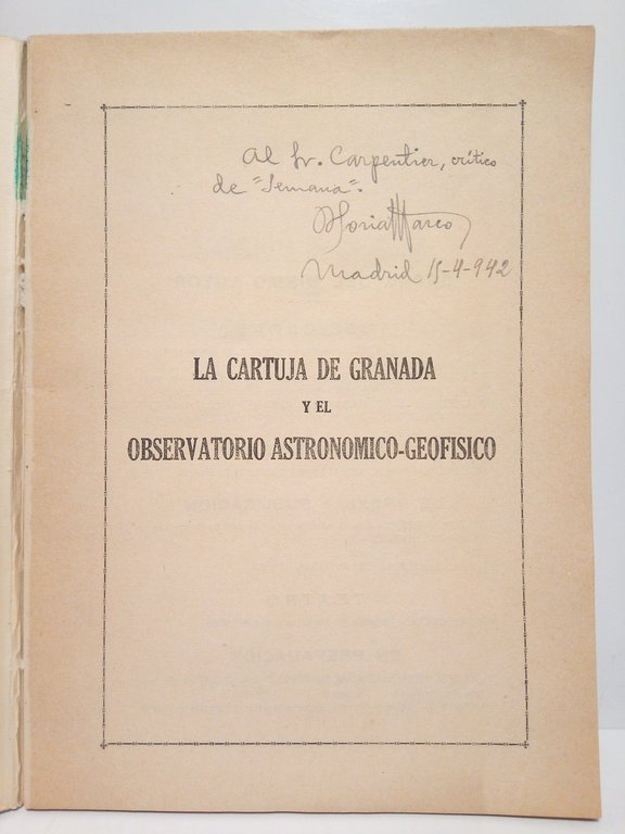La Cartuja de Granada y el observatorio astronómico-físico (Obra de …