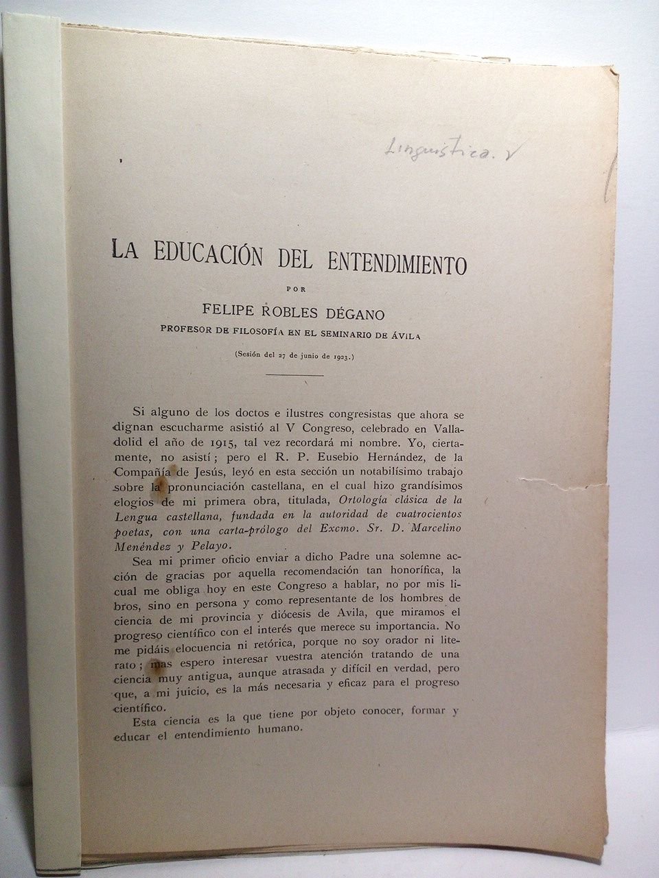 La educación del entendimiento