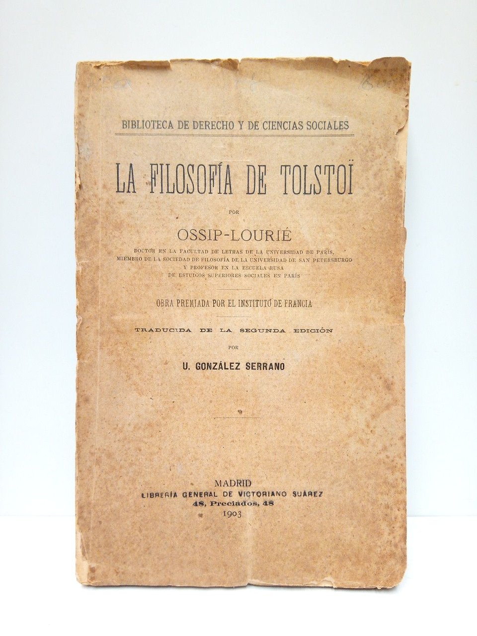 La filosofía de Tolstoi. (Obra premiada por el Instituto de … | Immagine principale