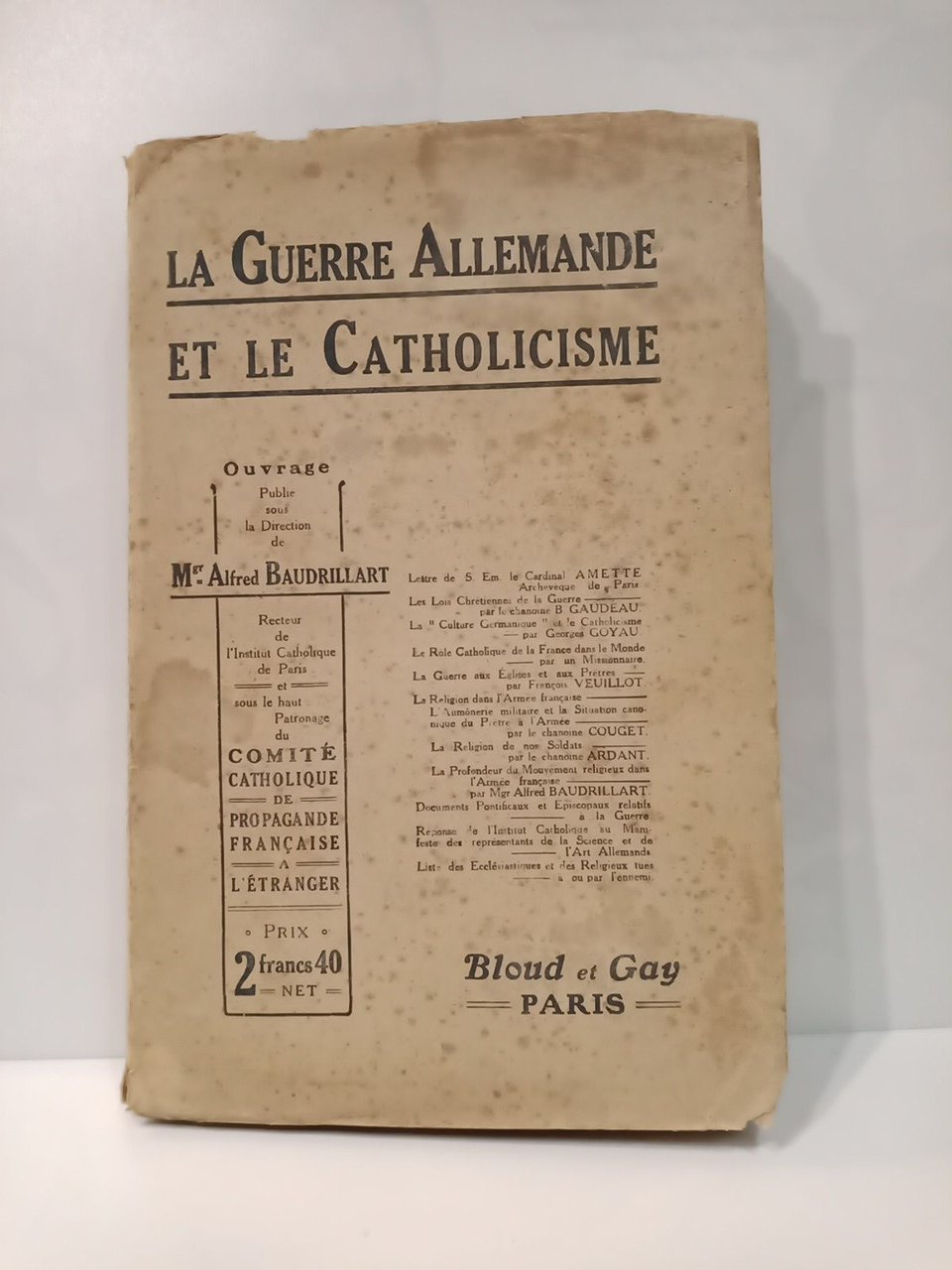 La Guerre Allemande et le Catholicisme