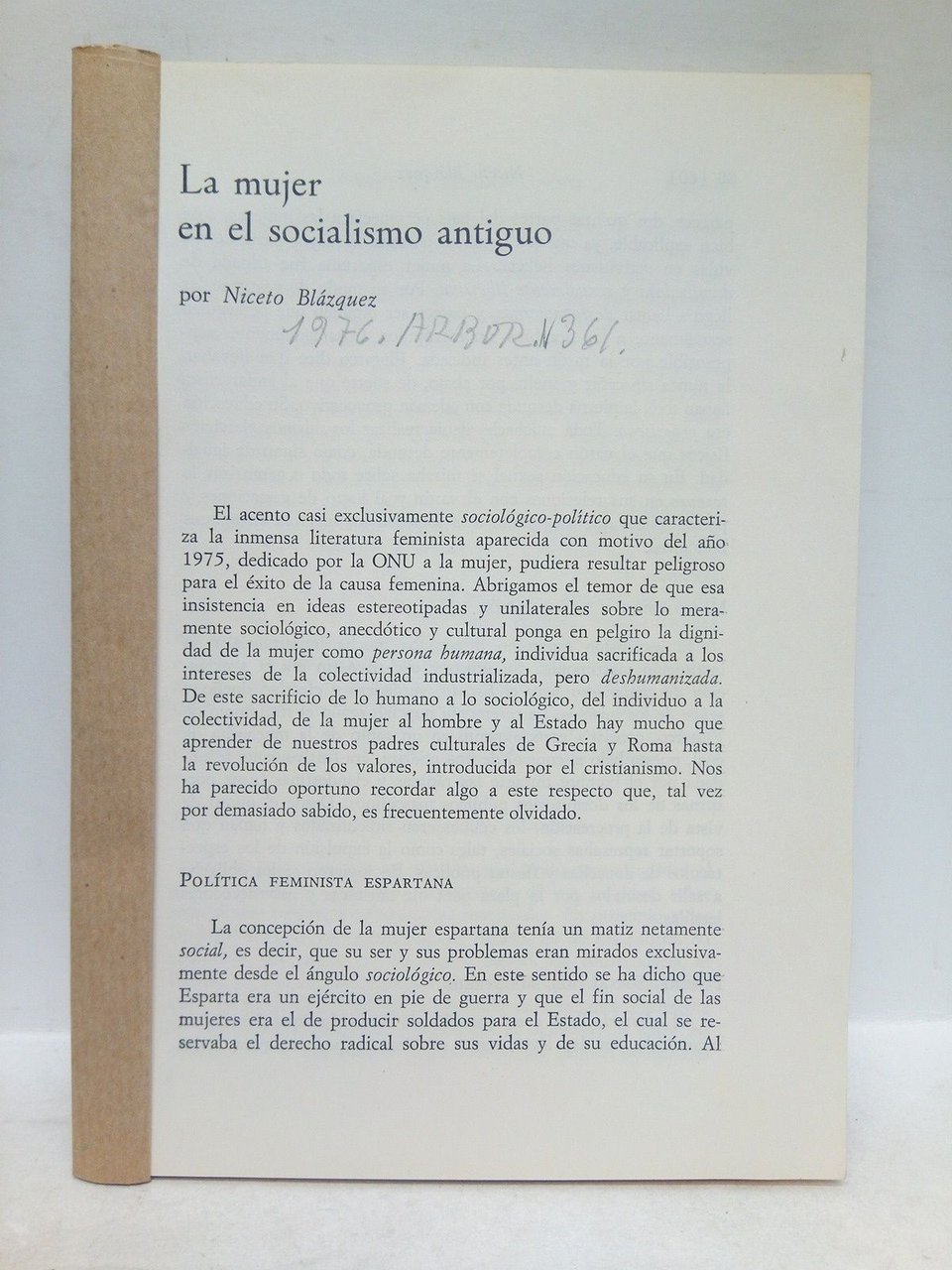La mujer en el socialismo antiguo
