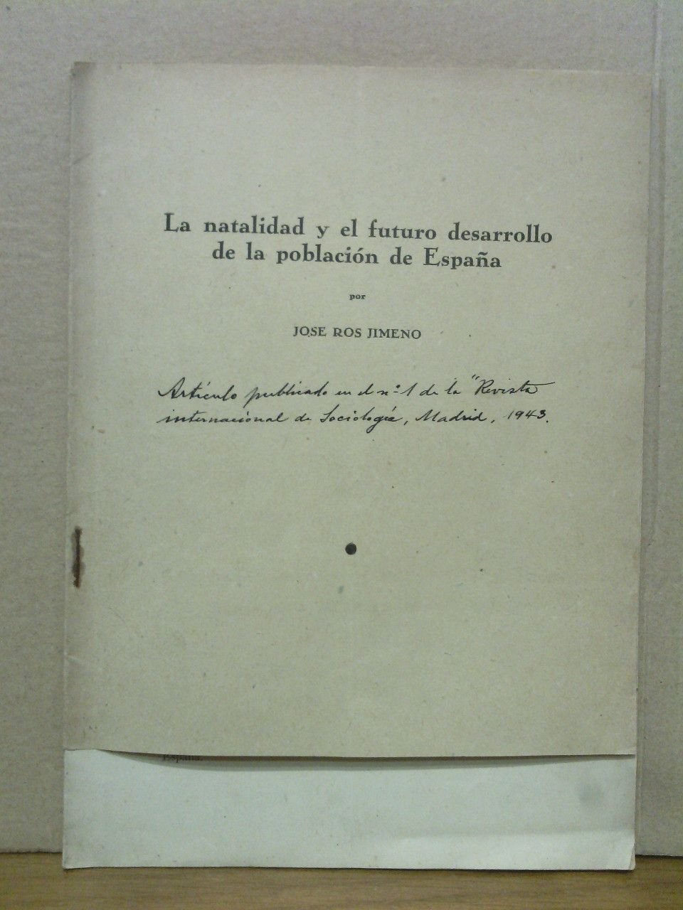 La natalidad y el futuro desarrollo de la población de …