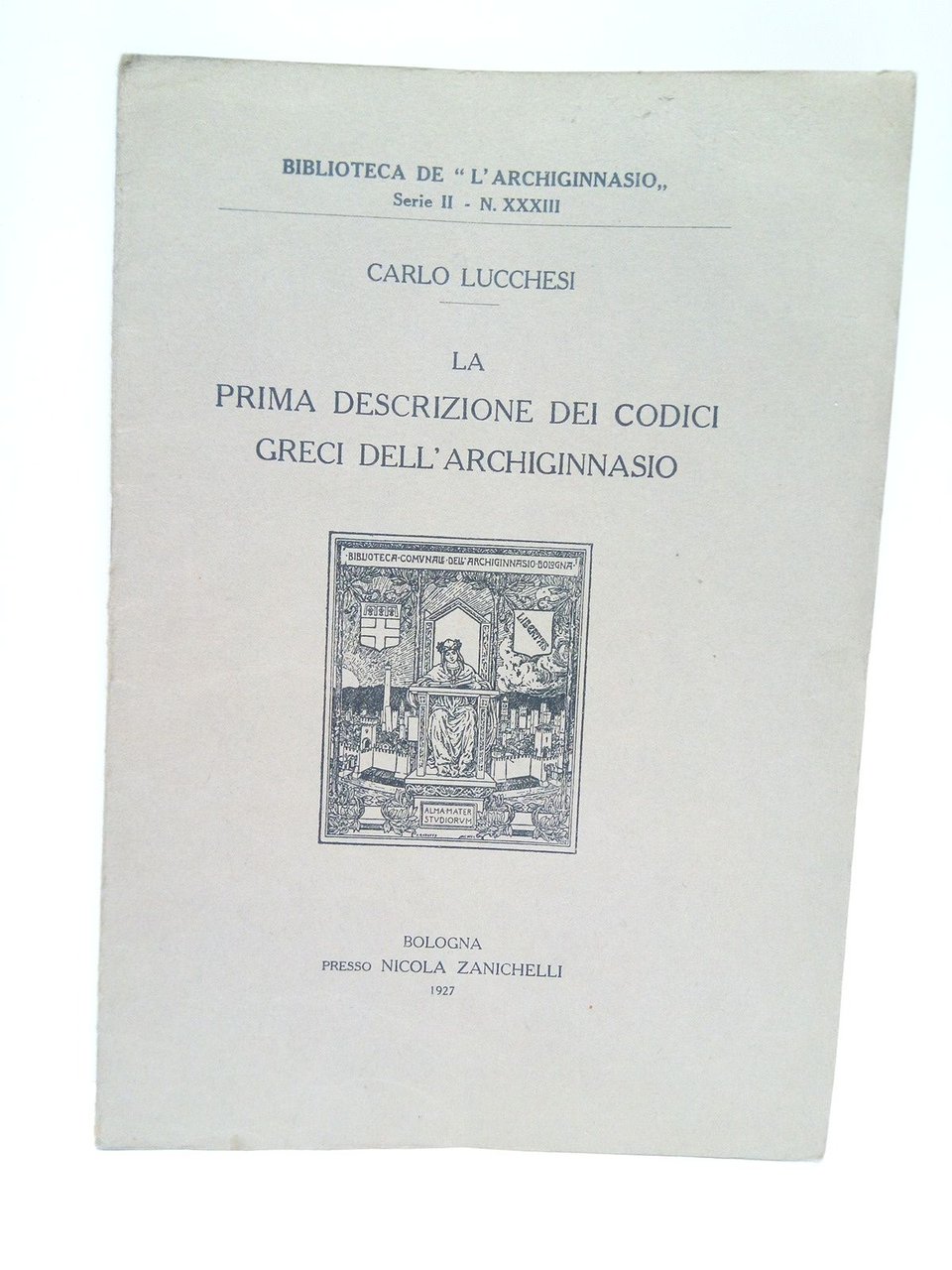 La prima descrizione dei codici greci dell'Archiginnasio