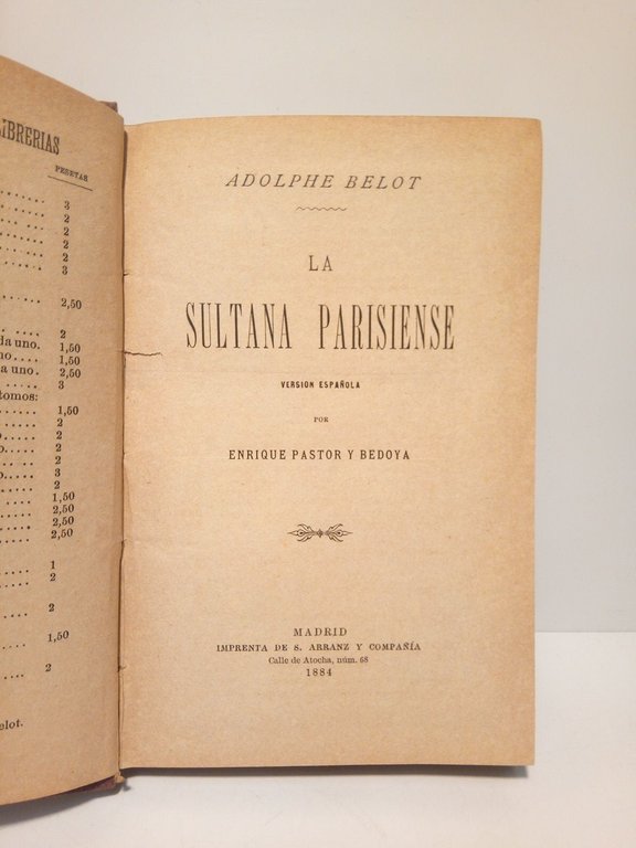 La sultana parisiense / Versión española por Enrique Pastor y …