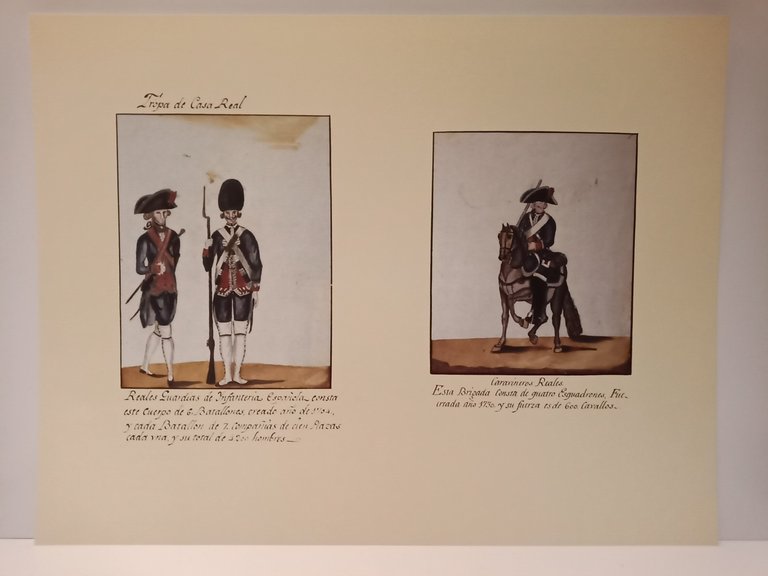 Láminas de uniformes del Estado Militar de 1789