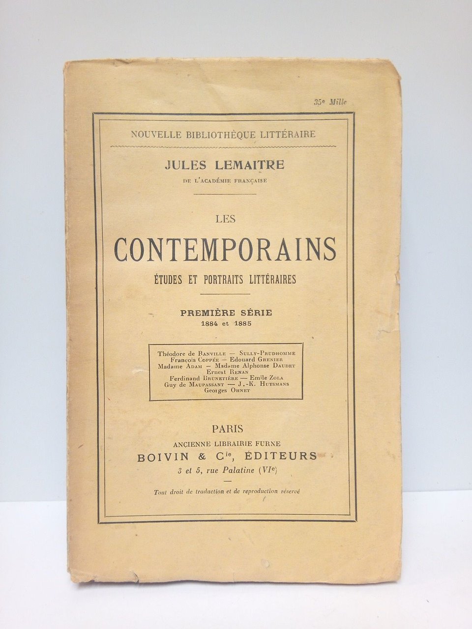 Les Contemporains. (Études et portraits littéraires). Première Série. 1884 - …