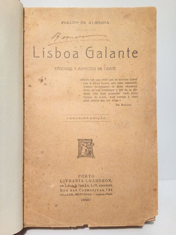 Lisboa Galante. Episodios y aspectos da cidade