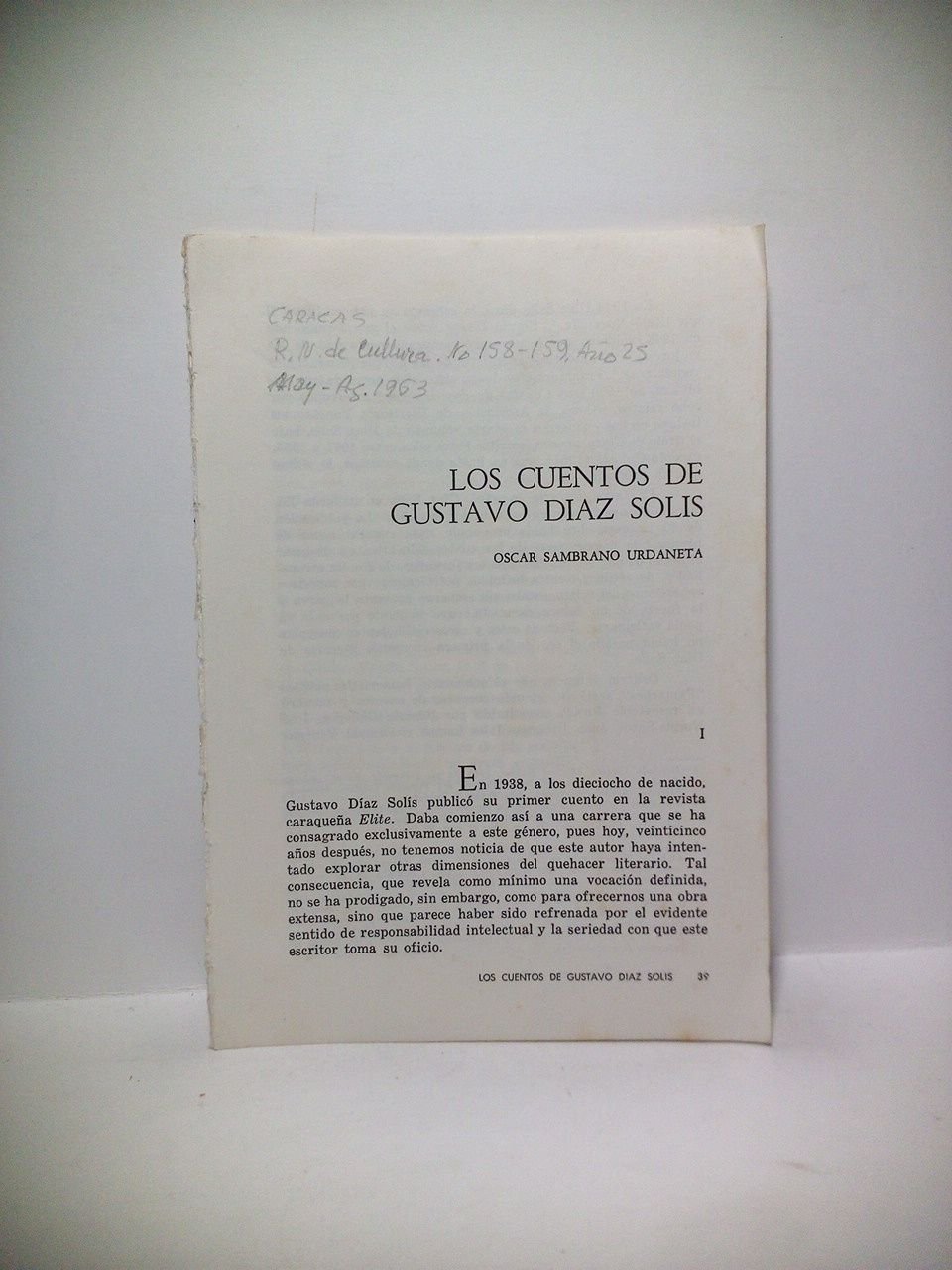 Los cuentos de Gustavo Díaz Solís
