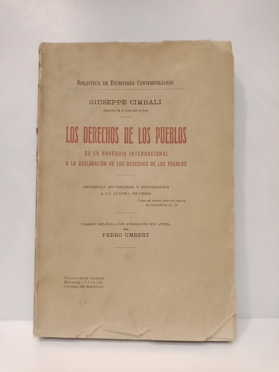 Los derechos de los pueblos. De la anarquía internacional a …