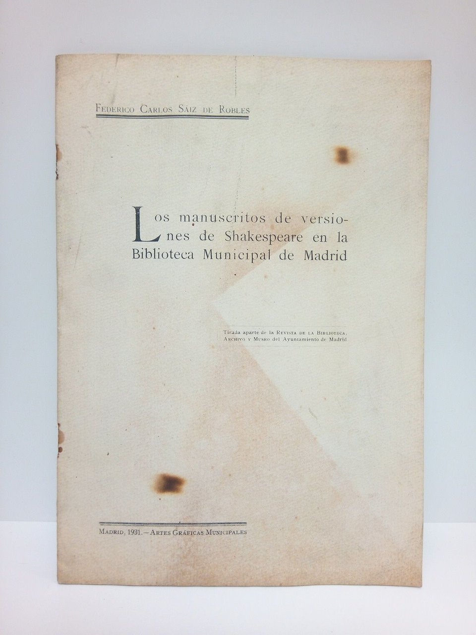 Los manuscritos de versiones de Shakespeare en la Biblioteca Municipal …