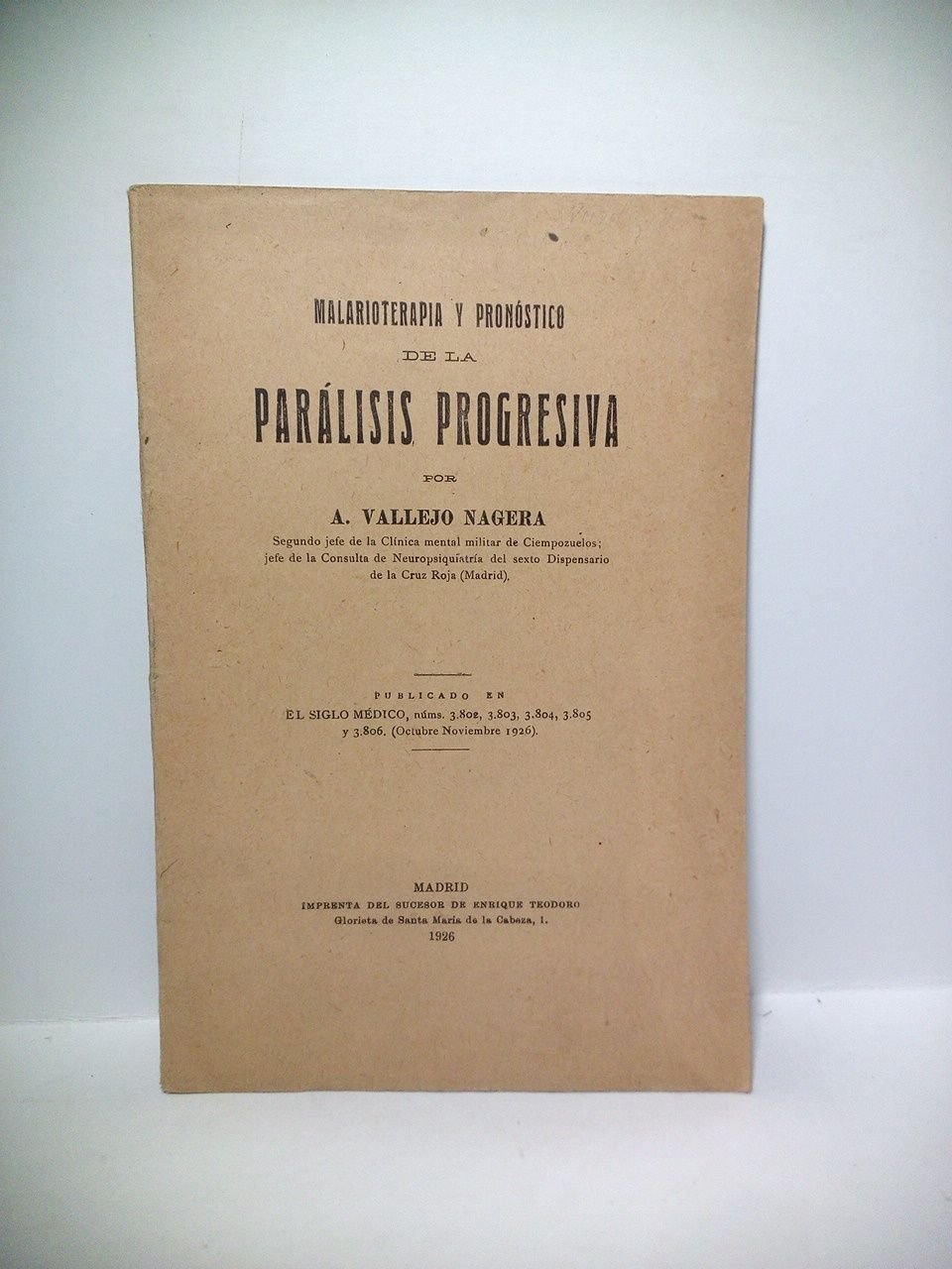 Malarioterapia y pronóstico de la parálisis progresiva | Immagine principale