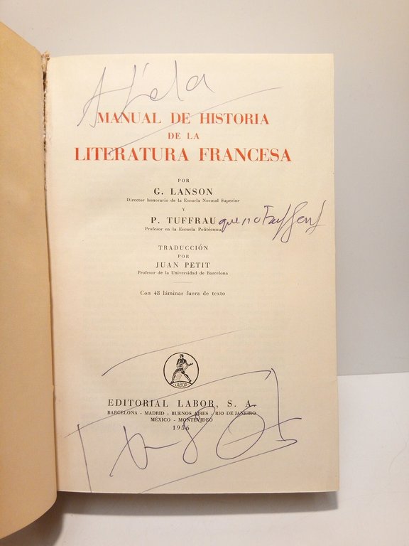 Manual de Historia de la Literatura Francesa / Traducción por …