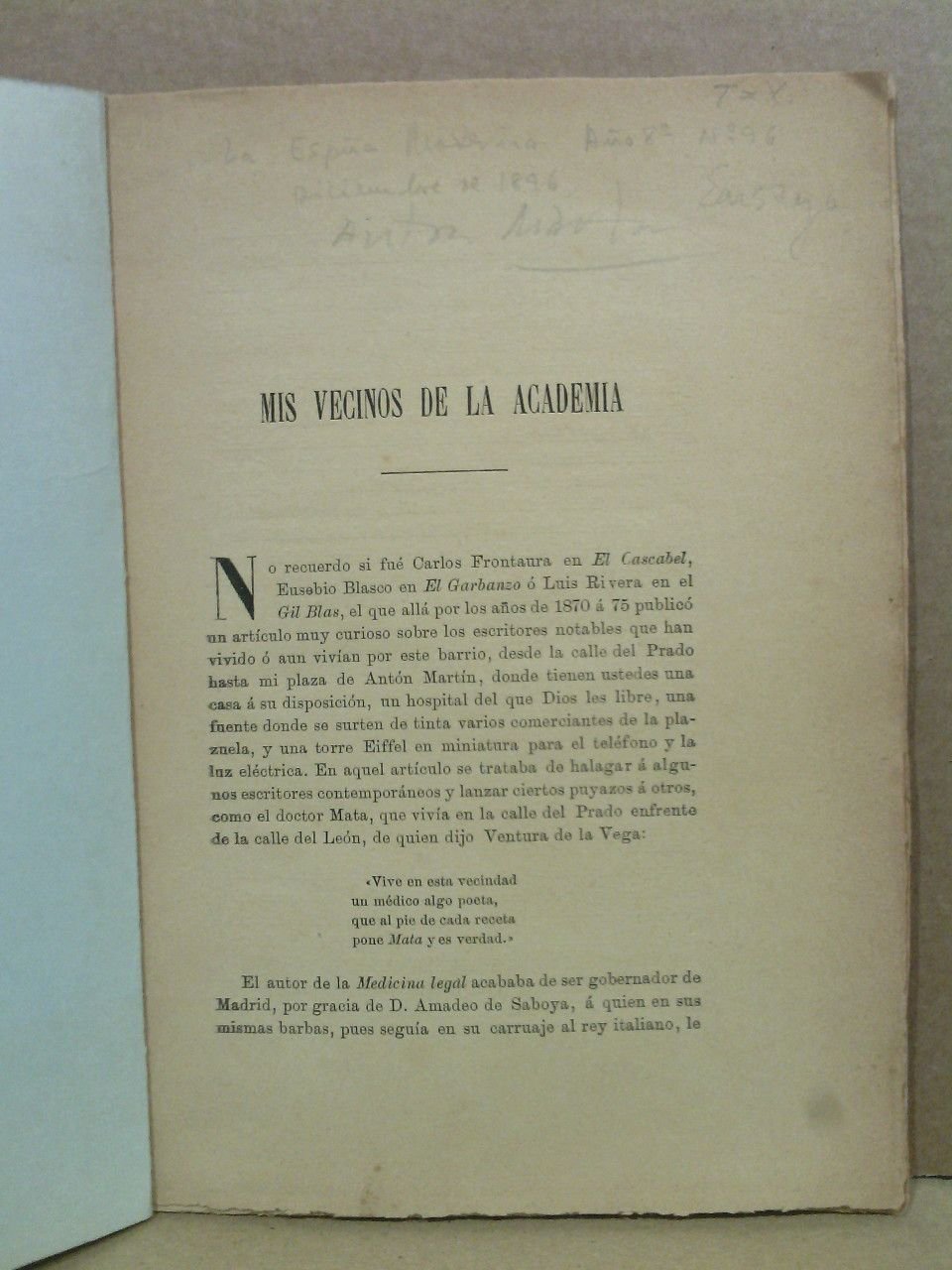 Mis vecinos de la Academia