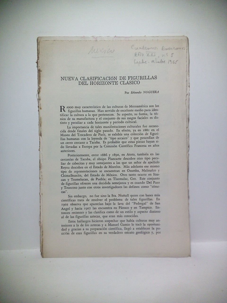 Nueva clasificación de figurillas del horizonte clásico