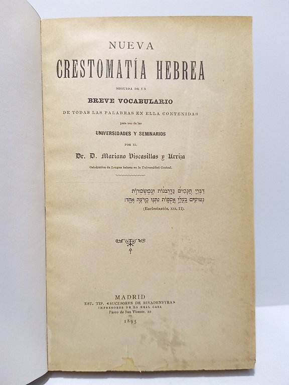 Nueva crestomatía hebrea. Seguida de un breve vocabulario de todas … | Immagine Gallery 2