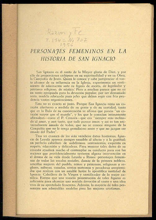 Personajes femeninos en la historia de San Ignacio | Immagine principale