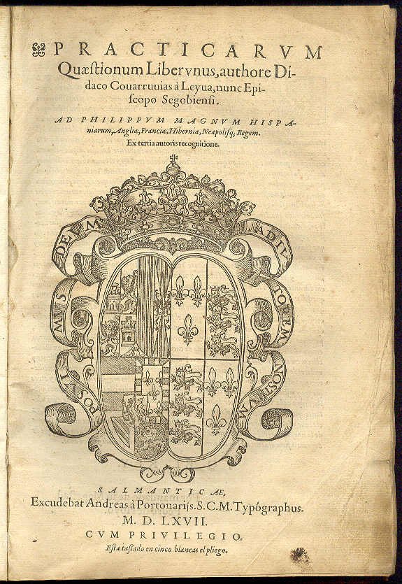 Practicarum Quaestionum Liber unus / authore Didaco Vovarruvias à Leyva, …