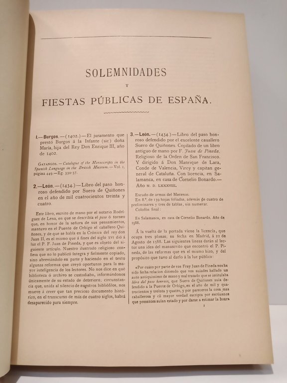 Relaciones de solemnidades y fiestas públicas de España. (Obra premiada …