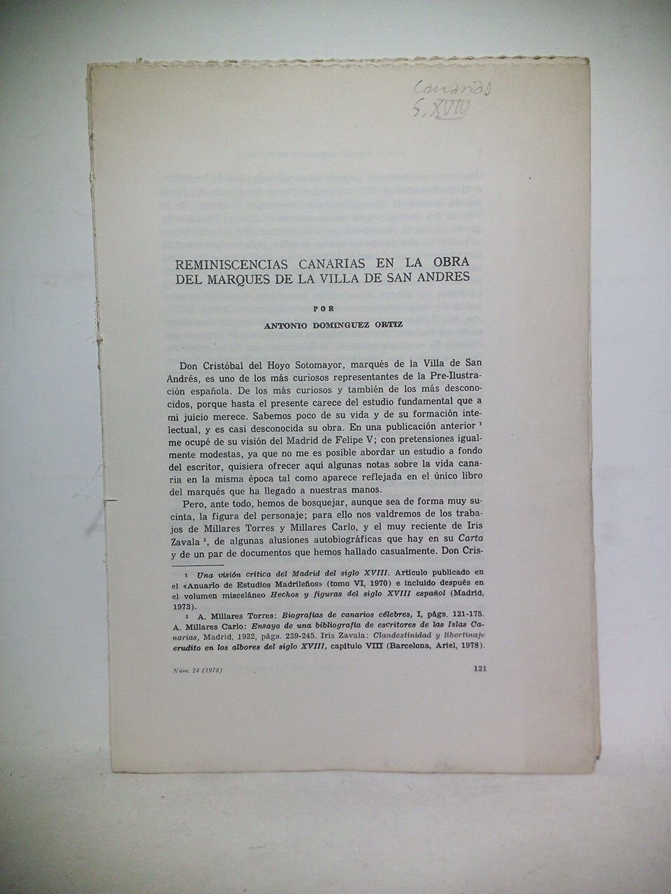 Reminiscencias canarias en la obra del Marqués de la Villa …