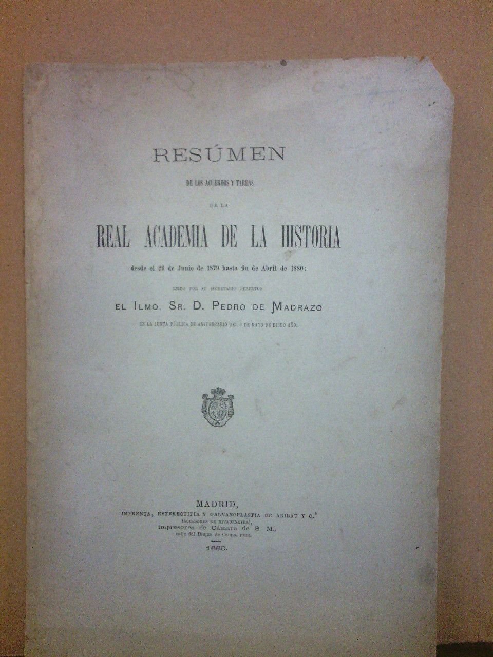 Resumen de los acuerdos y tareas de la Real Academia …