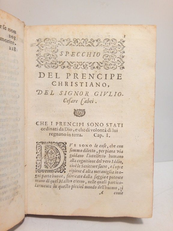 Specchio del Prencipe Christiano / Del S. Giulio Cesare Cabei. …