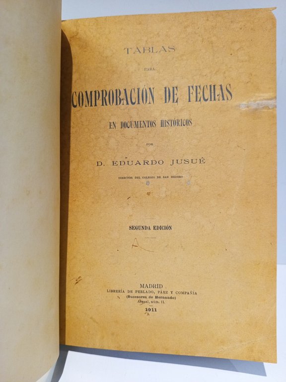 Tablas para comprobación de fechas en documentos históricos