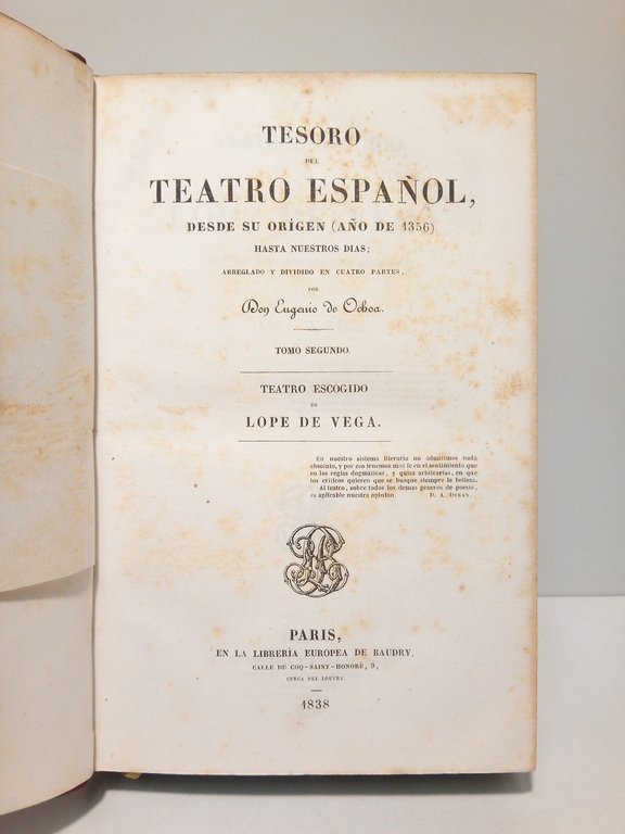 Tesoro del Teatro Español, desde su origen (año de 1356) …