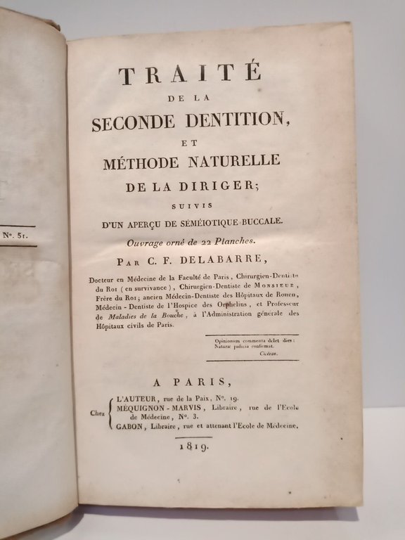 Traité de la Seconde Dentition, et méthode naturelle de la …