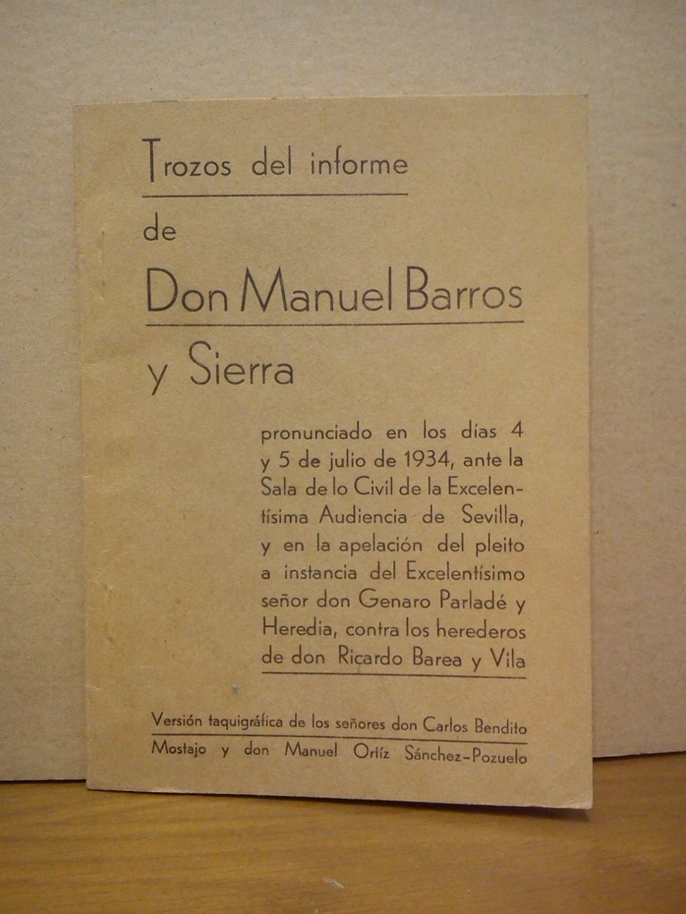 Trozos del informe de Don Manuel Barros y Sierra pronunciado …