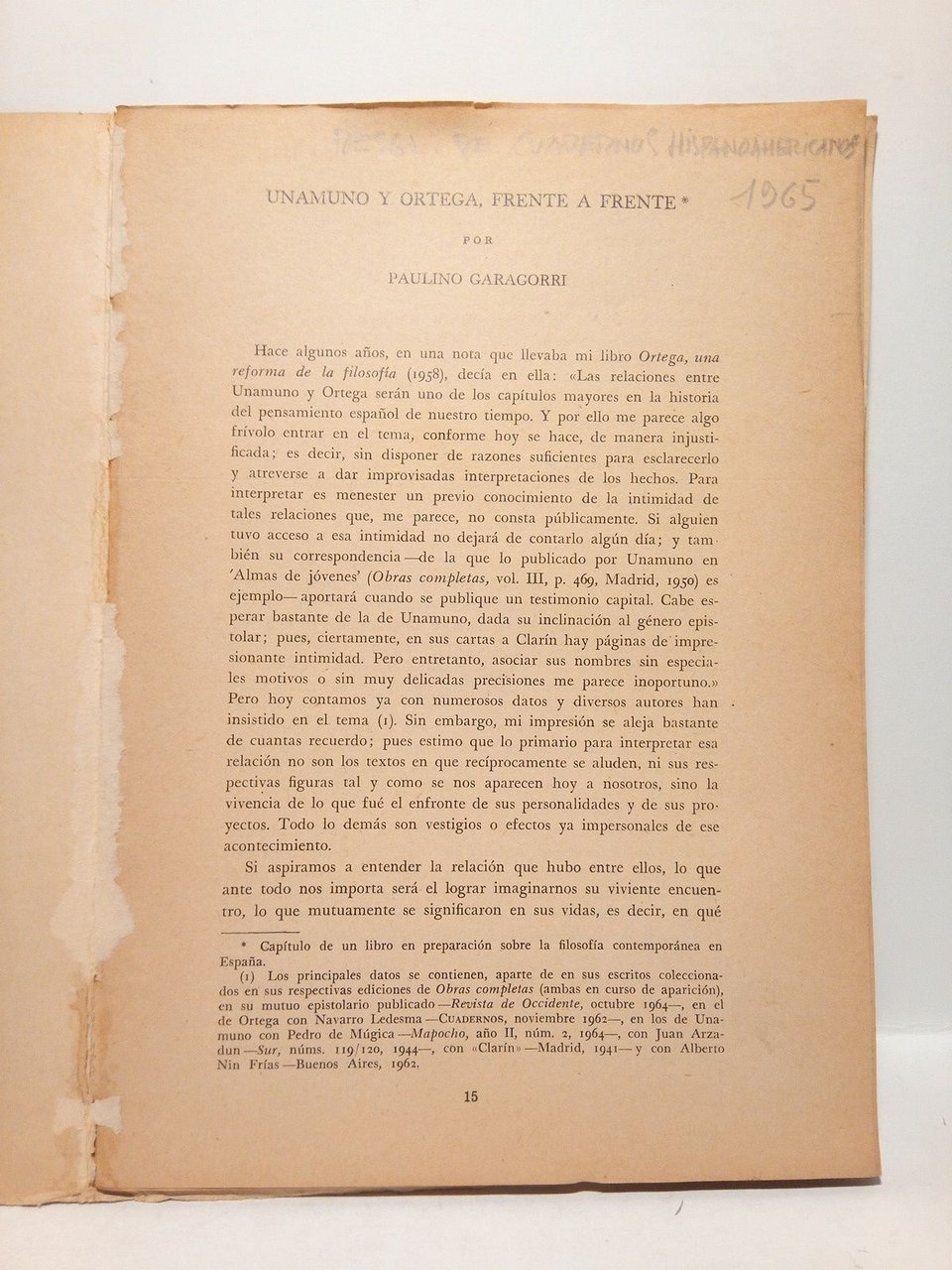 Unamuno y ortega, frente a frente