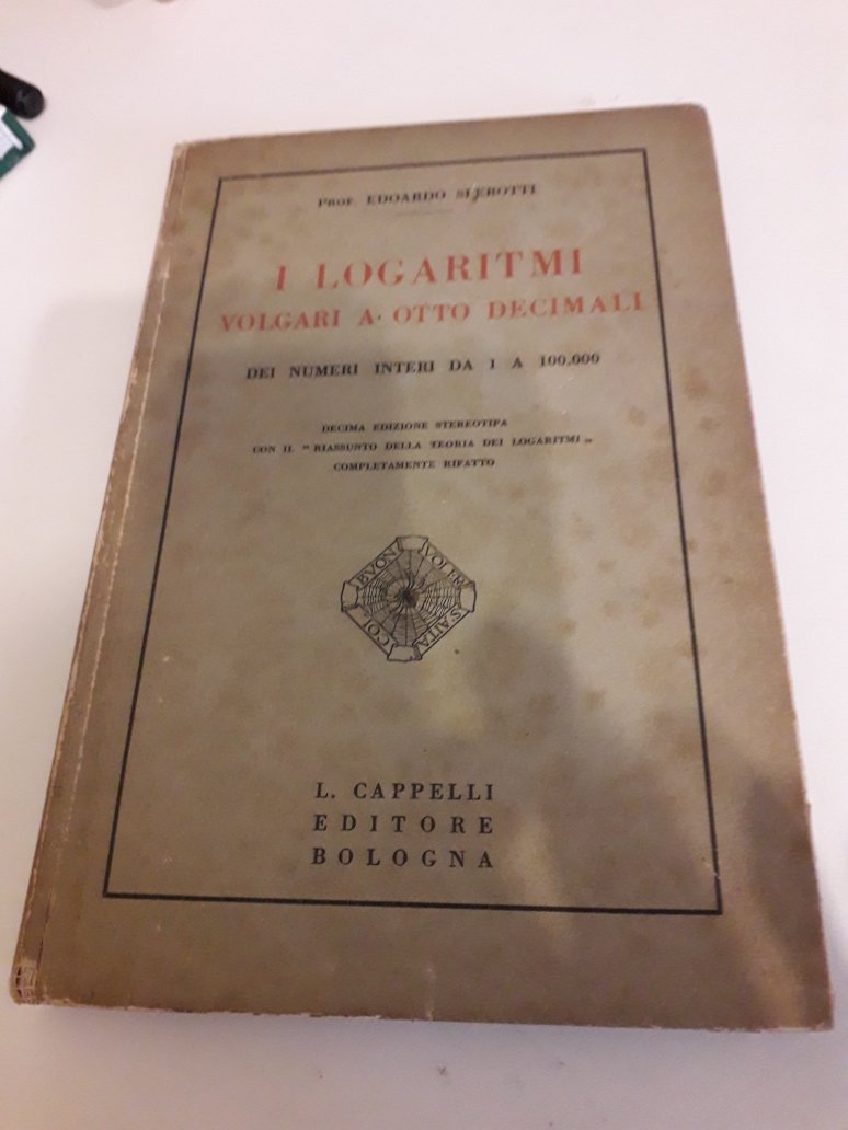 I logaritmi volgari a otto decimali | Immagine principale