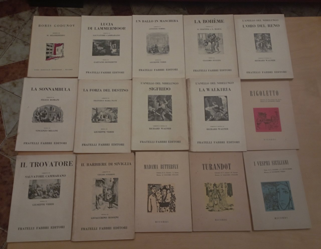 Stock 15 Libretti d'Opera: V. Bellini, G. Donizetti, M. Moussorgsky, …