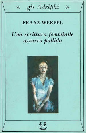 Una scrittura femminile azzurro pallido
