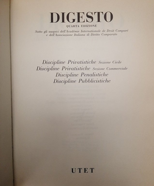 DIGESTO UTET SEZIONE COMMERCIALE DISCIPLINE PRIVATISTICHE COMPLETA XVI VOLUMI