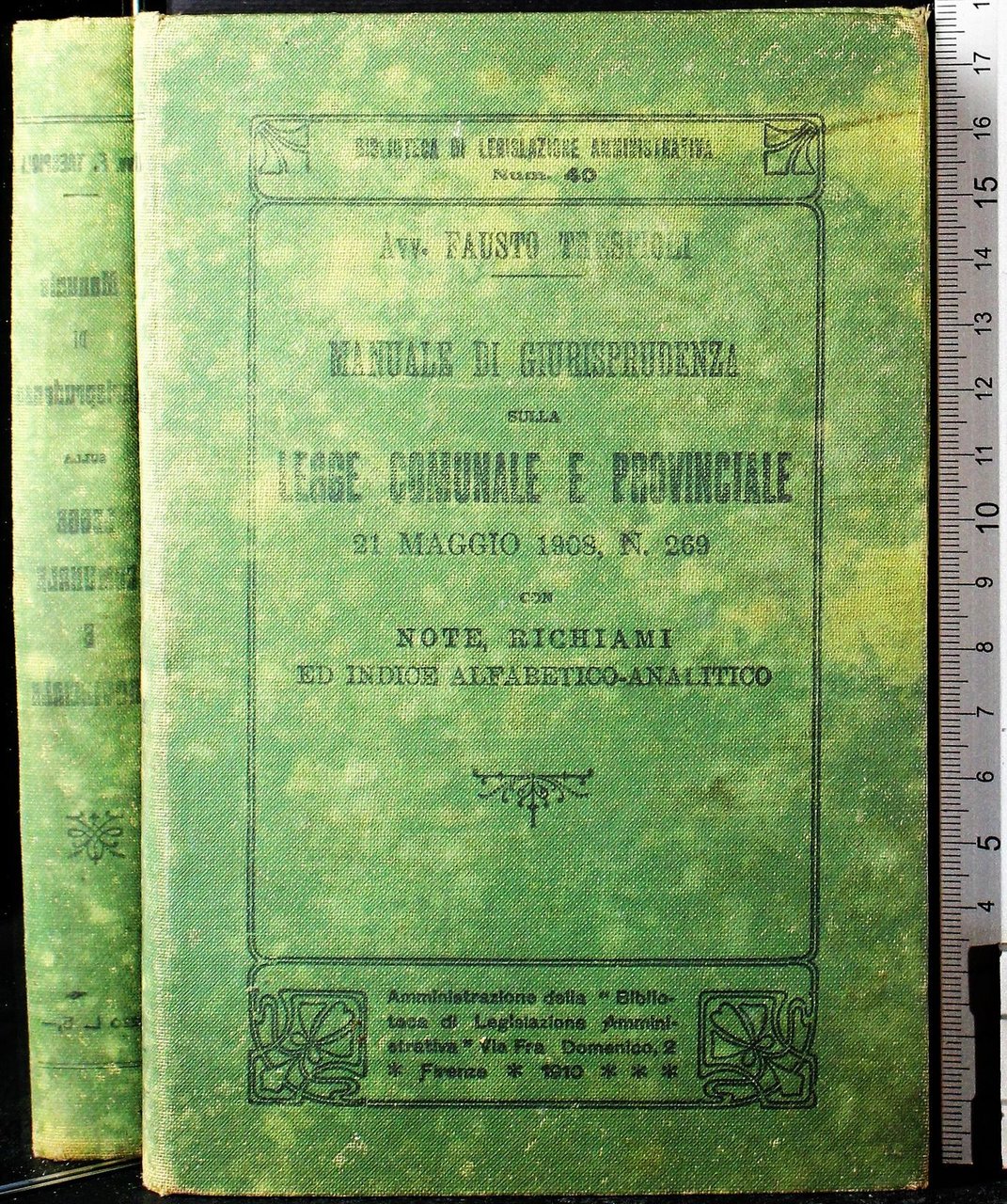 Manuale di giurisprudenza sullla legge comunale e pro. | Immagine principale