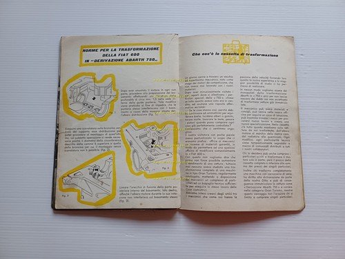 Abarth 750 derivazione Fiat 600 1957 depliant italiano originale