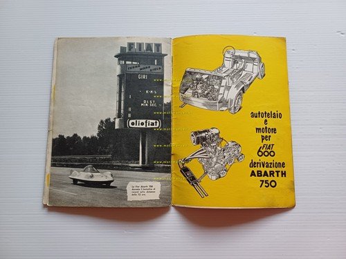 Abarth 750 derivazione Fiat 600 1957 depliant italiano originale