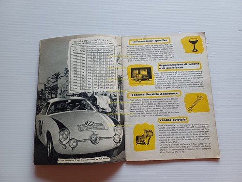Abarth 750 derivazione Fiat 600 1957 depliant italiano originale