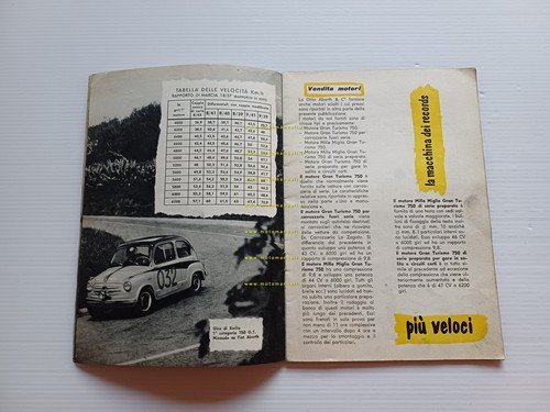 Abarth 750 derivazione Fiat 600 1957 depliant italiano originale