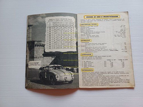 Abarth 750 derivazione Fiat 600 1957 depliant italiano originale