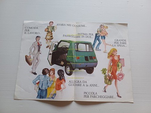 ACAM Nica 125 motore Piaggio 1983 depliant microauto italiano originale