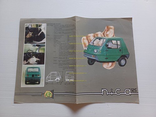 ACAM Nica 125 motore Piaggio 1983 depliant microauto italiano originale