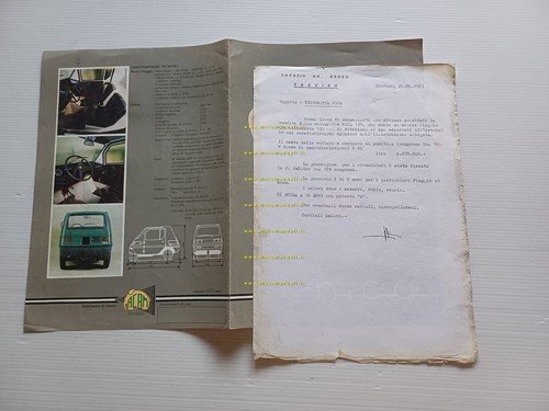 ACAM Nica 125 motore Piaggio 1983 depliant microauto italiano originale