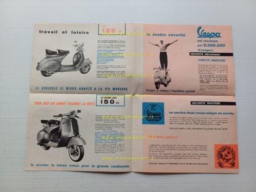 Acma Vespa 125 - 150 1958 depliant originale francese