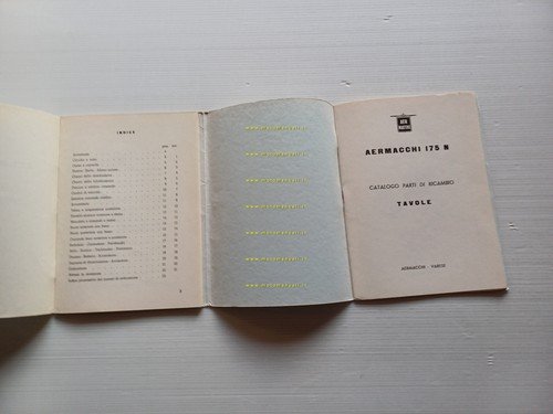 Aermacchi 175 N Ala Bianca 1958 catalogo ricambi originale italiano