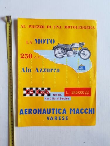 Aermacchi 250 Ala Azzurra 1959 locandina concessionari originale no depliant