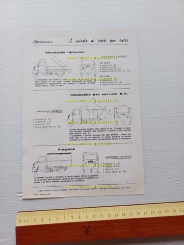 Aermacchi Aermacchino motore Fiat 500 motocarro 1955 depliant originale italiano