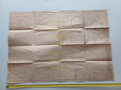 Aermacchi disegno originale assieme cilindro motore 250 1963 no poster …