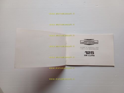 Aermacchi Harley-Davidson 125 De Luxe manuale uso manutenzione ITALIANO original