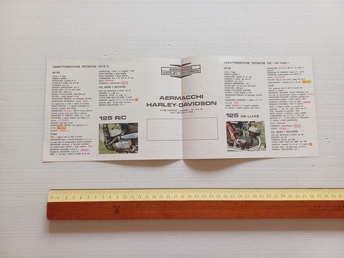 Aermacchi Harley-Davidson 125 R/C - 125 De Luxe 1972 depliant …